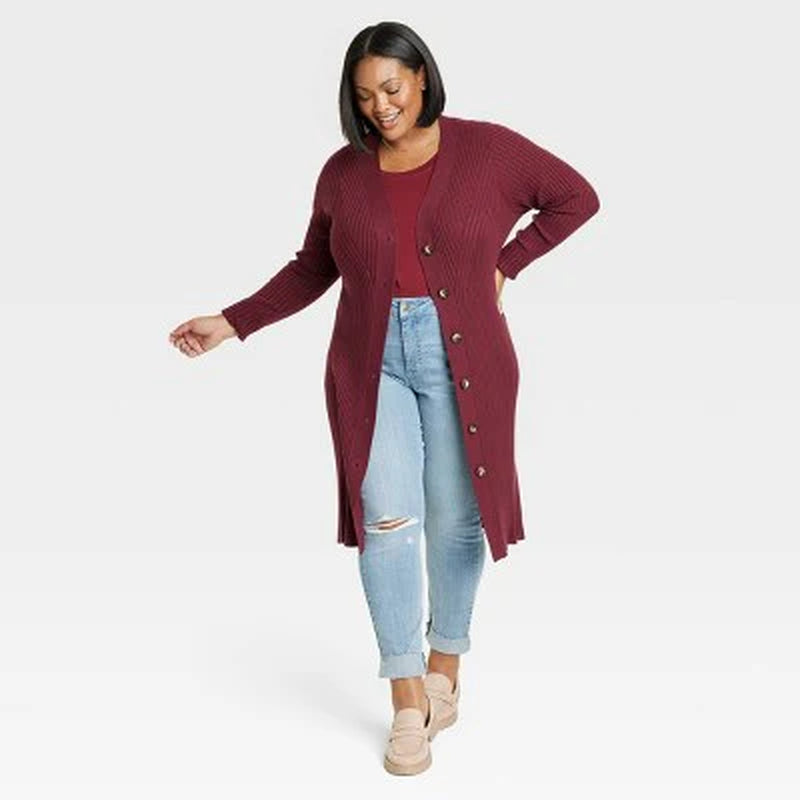 New - Women'S Rib Duster Cardigan - Ava & Viv