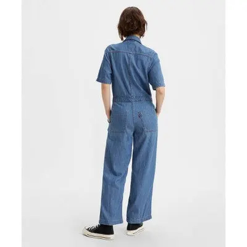 Levi'S Women'S Short Sleeve Heritage Jumpsuit, Button-Down Front, Straight Leg