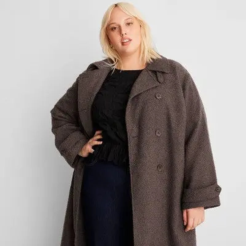 Future Collective with Reese Women'S Notched Lapel Double Breasted Trench Coat