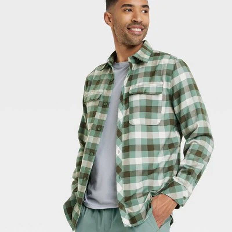 New - Men'S Ong Sleeve Flannel Shirt - All in Motion