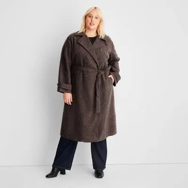 Future Collective with Reese Women'S Notched Lapel Double Breasted Trench Coat