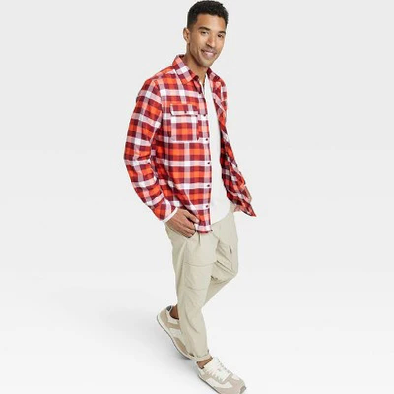 New - Men'S Ong Sleeve Flannel Shirt - All in Motion