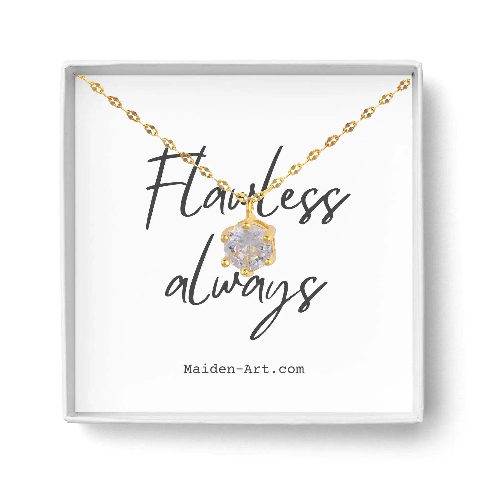 14K Gold Plated Solitaire Necklace